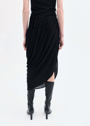 Draped Skirt in Viscose Jersey - Black - CO Collections